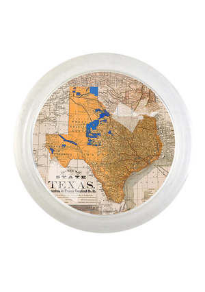 Golden Texas State 4" Round Glass Coaster