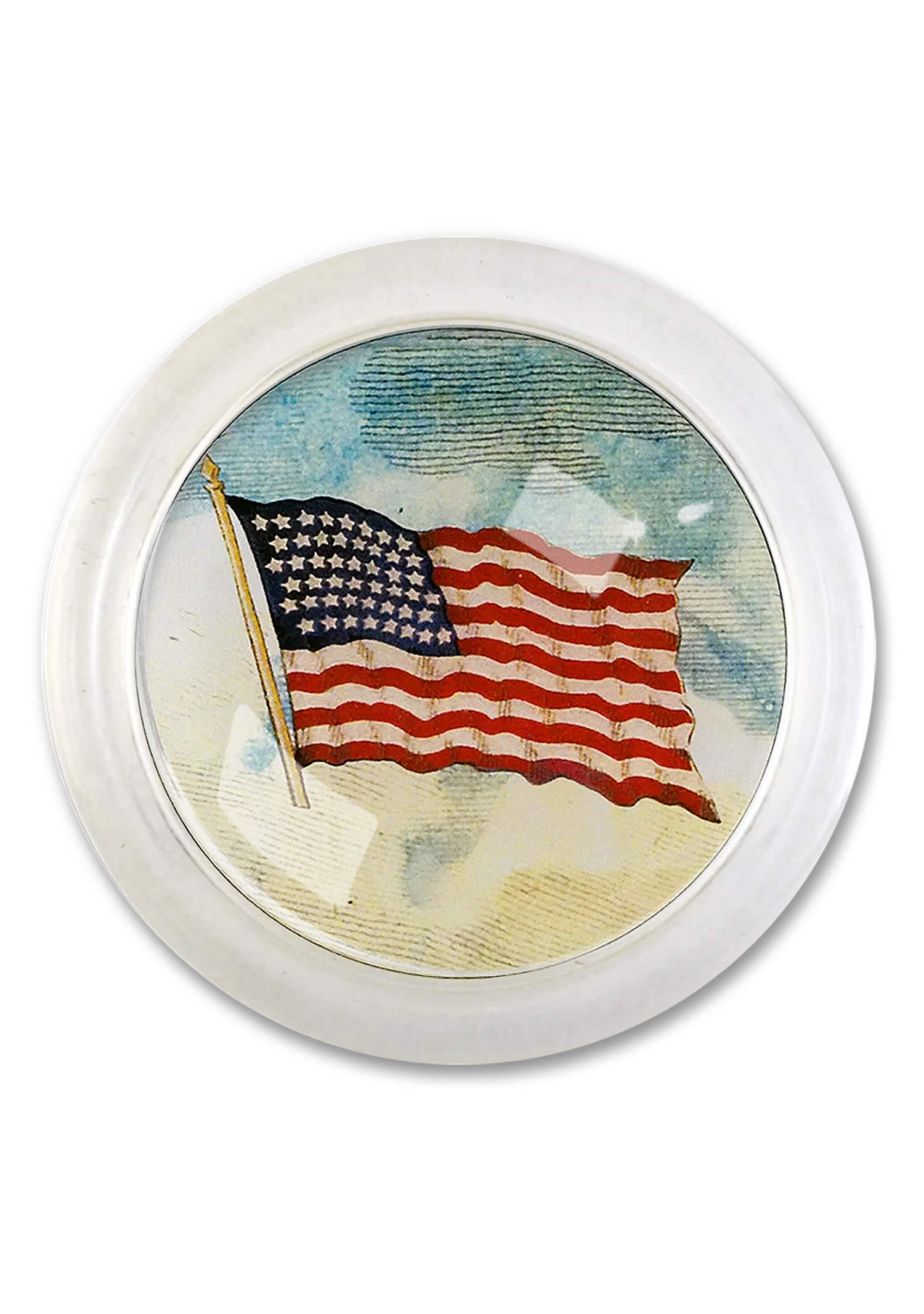 Old Glory American Flag 4" Round Glass Coaster