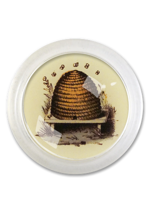 Vintage Beehive 4" Round Glass Coaster