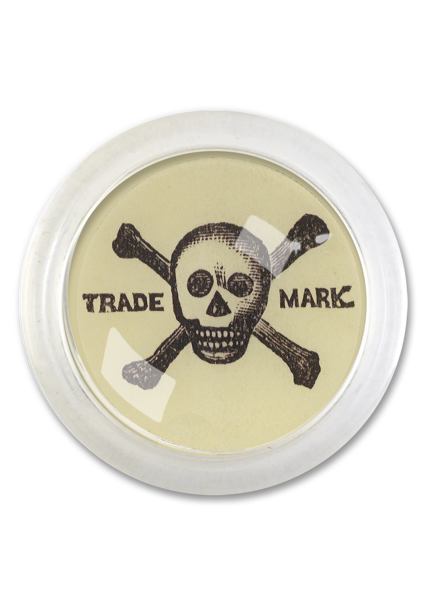 Skull And Crossbones 4" Round Glass Coaster
