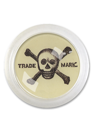 Skull And Crossbones 4" Round Glass Coaster