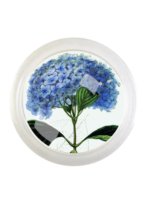 Blue Hydrangea 4" Round Glass Coaster