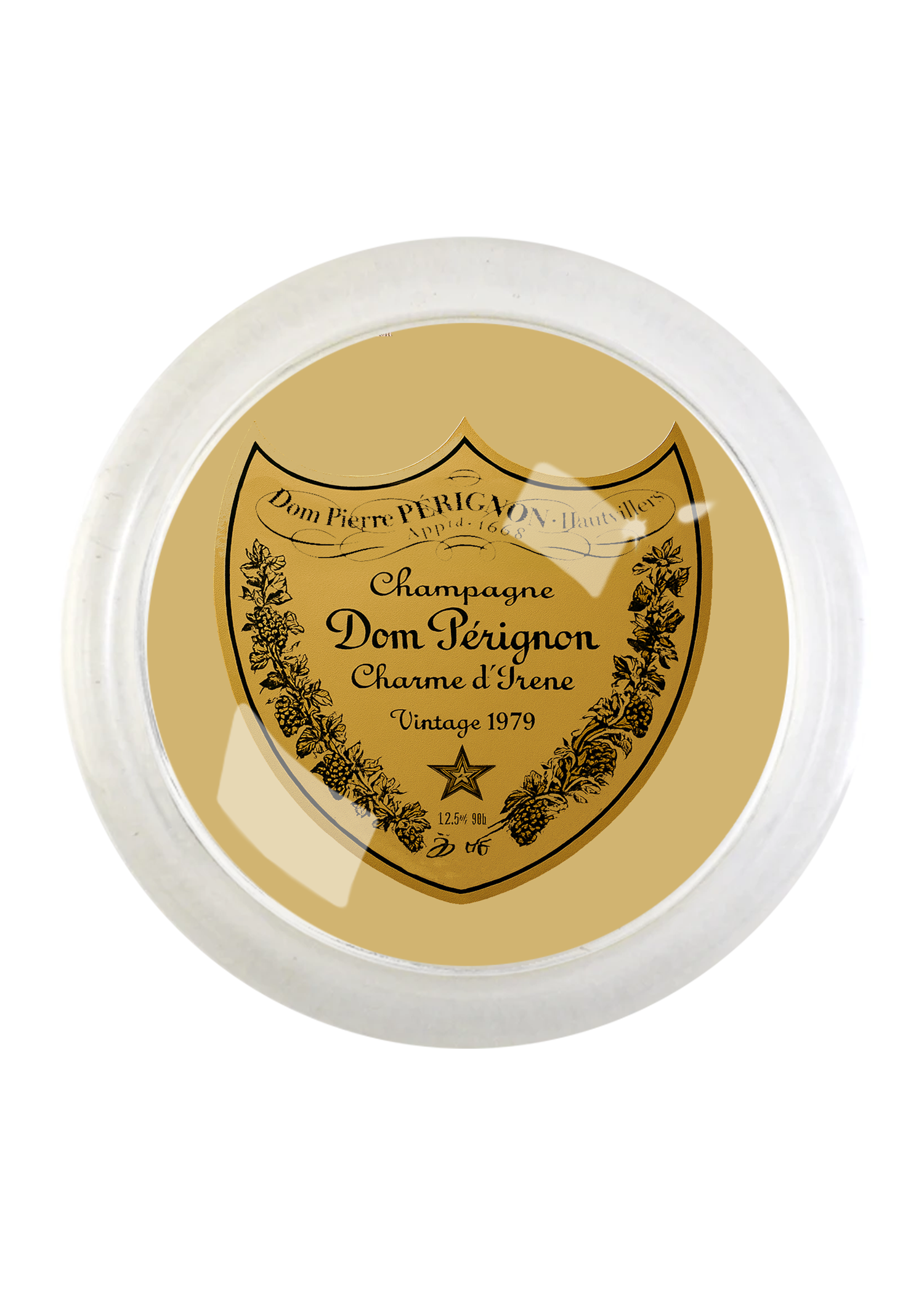 Vintage Dom Perignon Brut 4" Round Glass Coaster