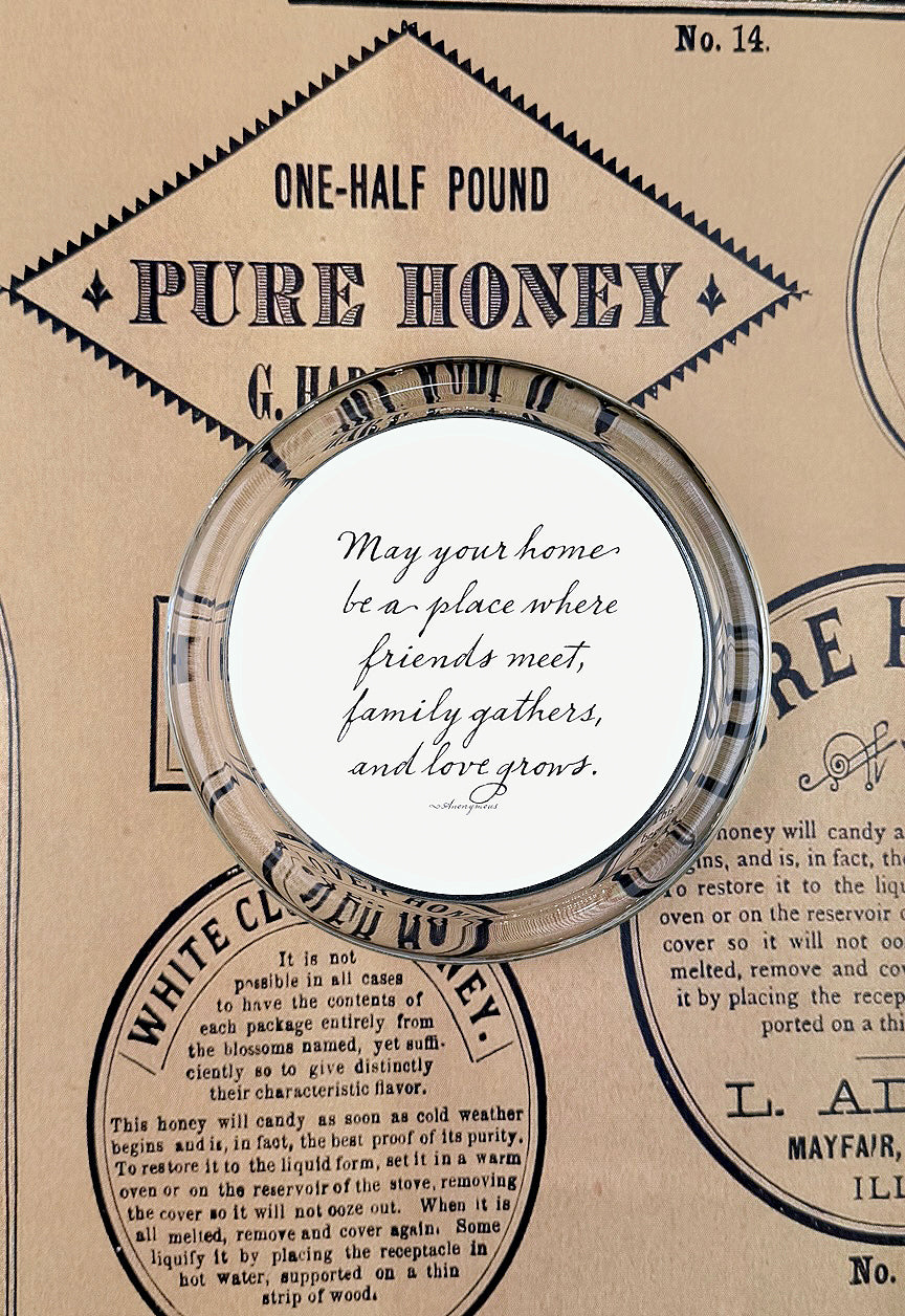 May Your Home Be A Place 4" Round Glass Coaster