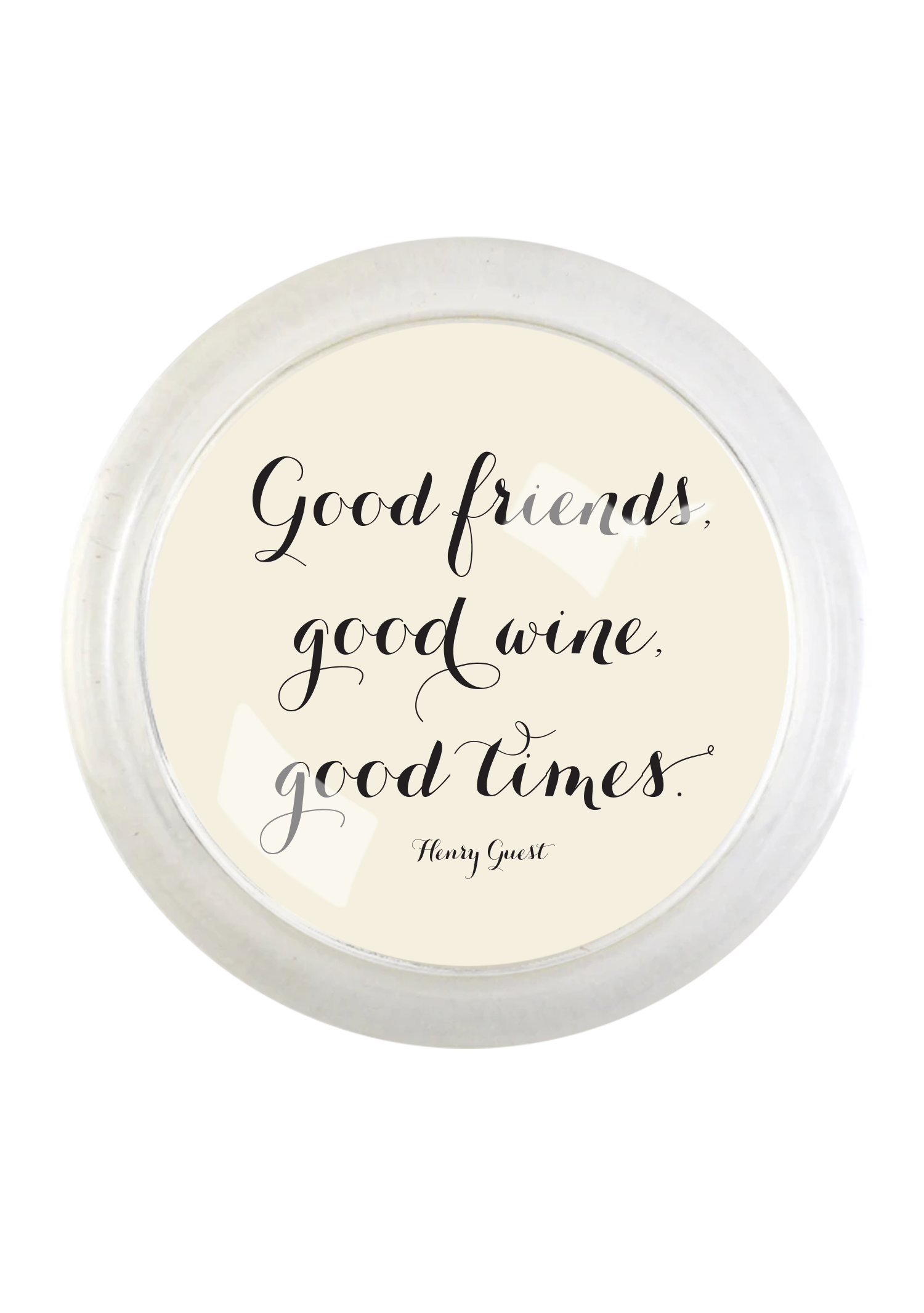 Good Friends, Good Times 4" Round Glass Coaster