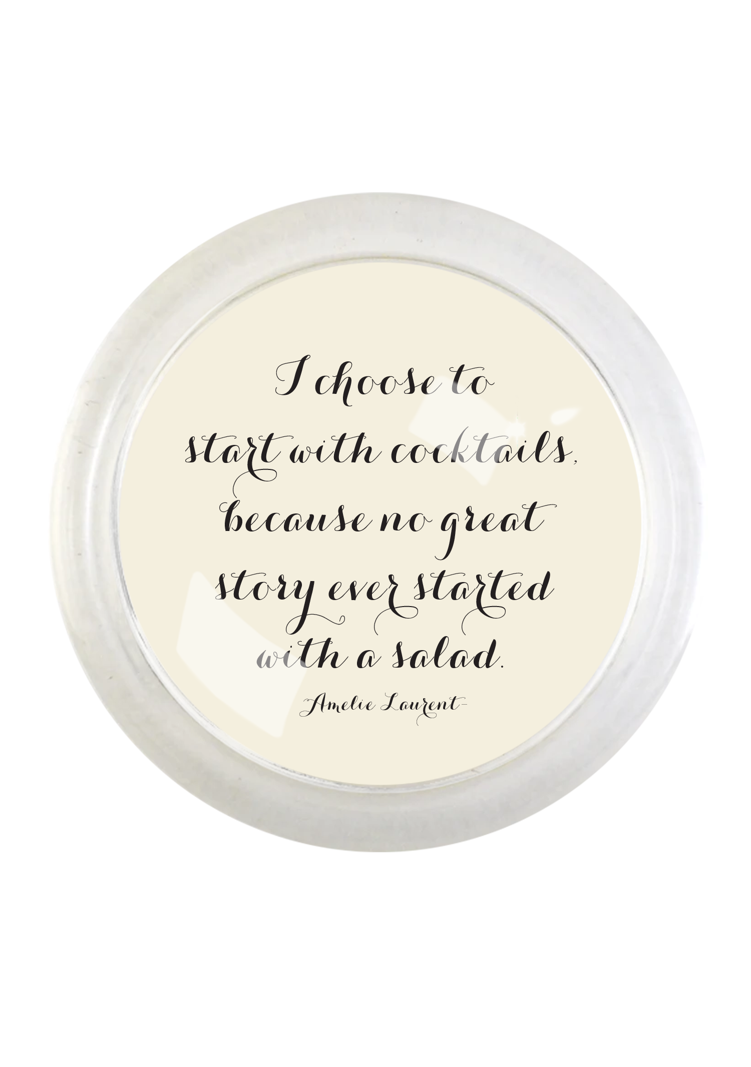 I Choose To Start 4" Round Glass Coaster