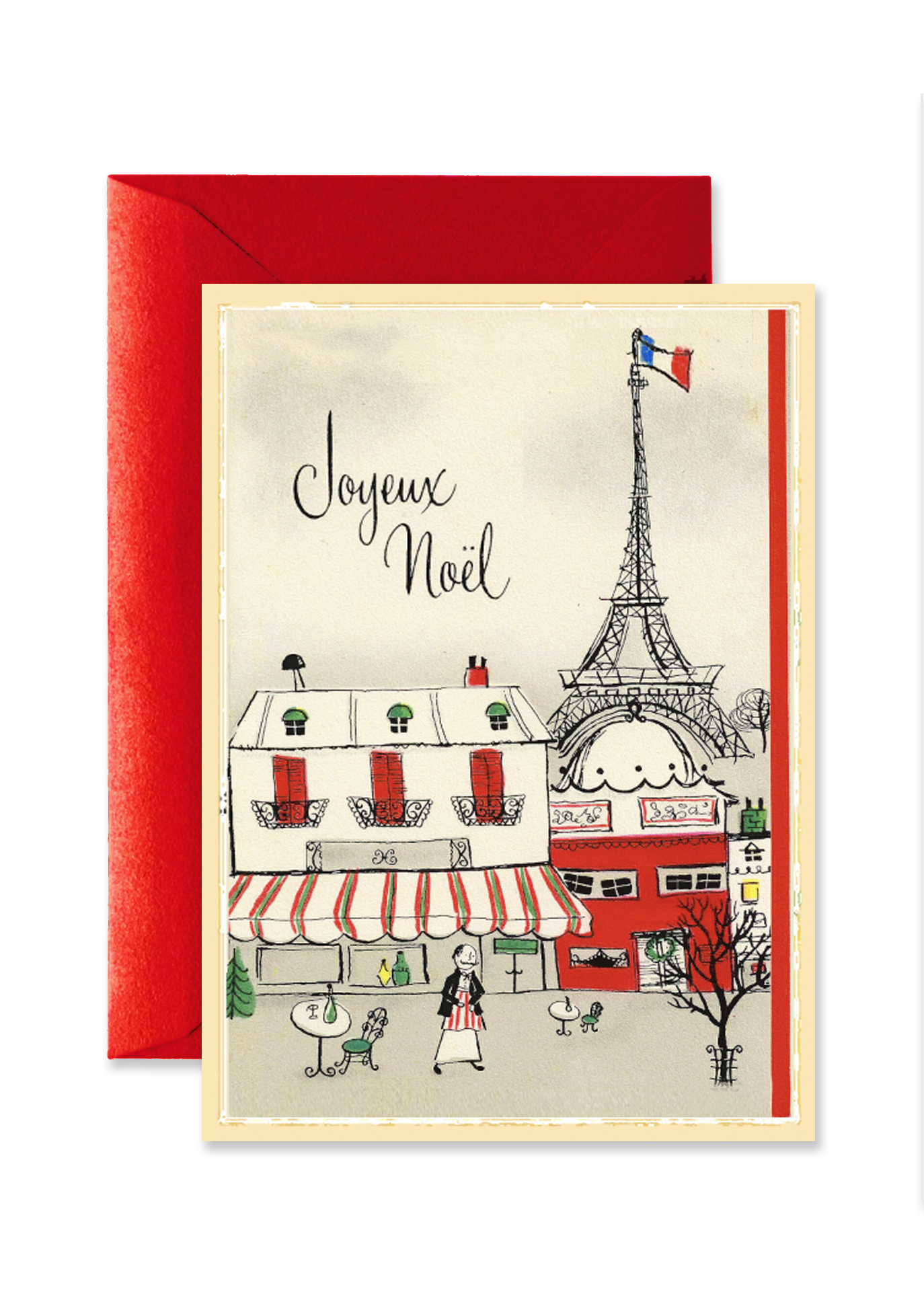 Joyeux Noel Eiffel Tower Christmas Blank A7 Greeting Card