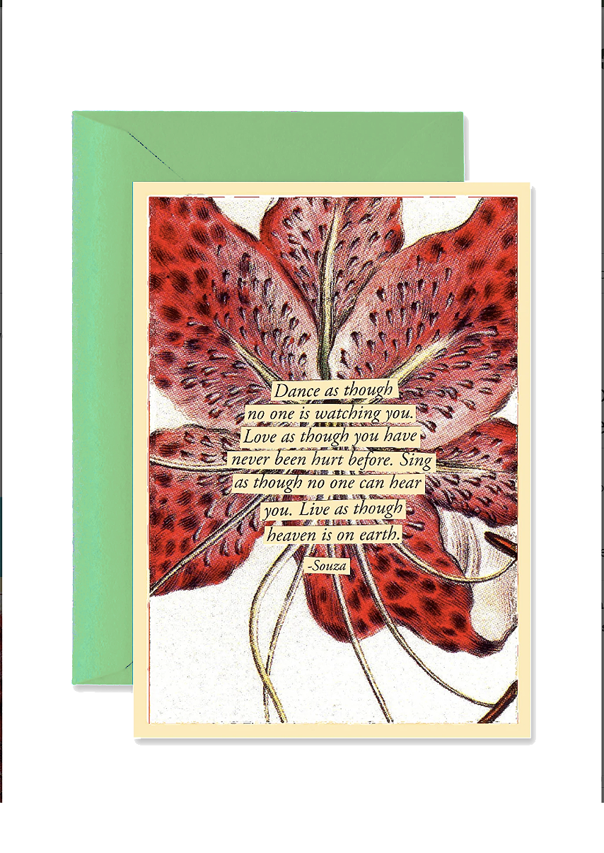 Dance as Though Stargazer Lily Blank A7 Greeting Card