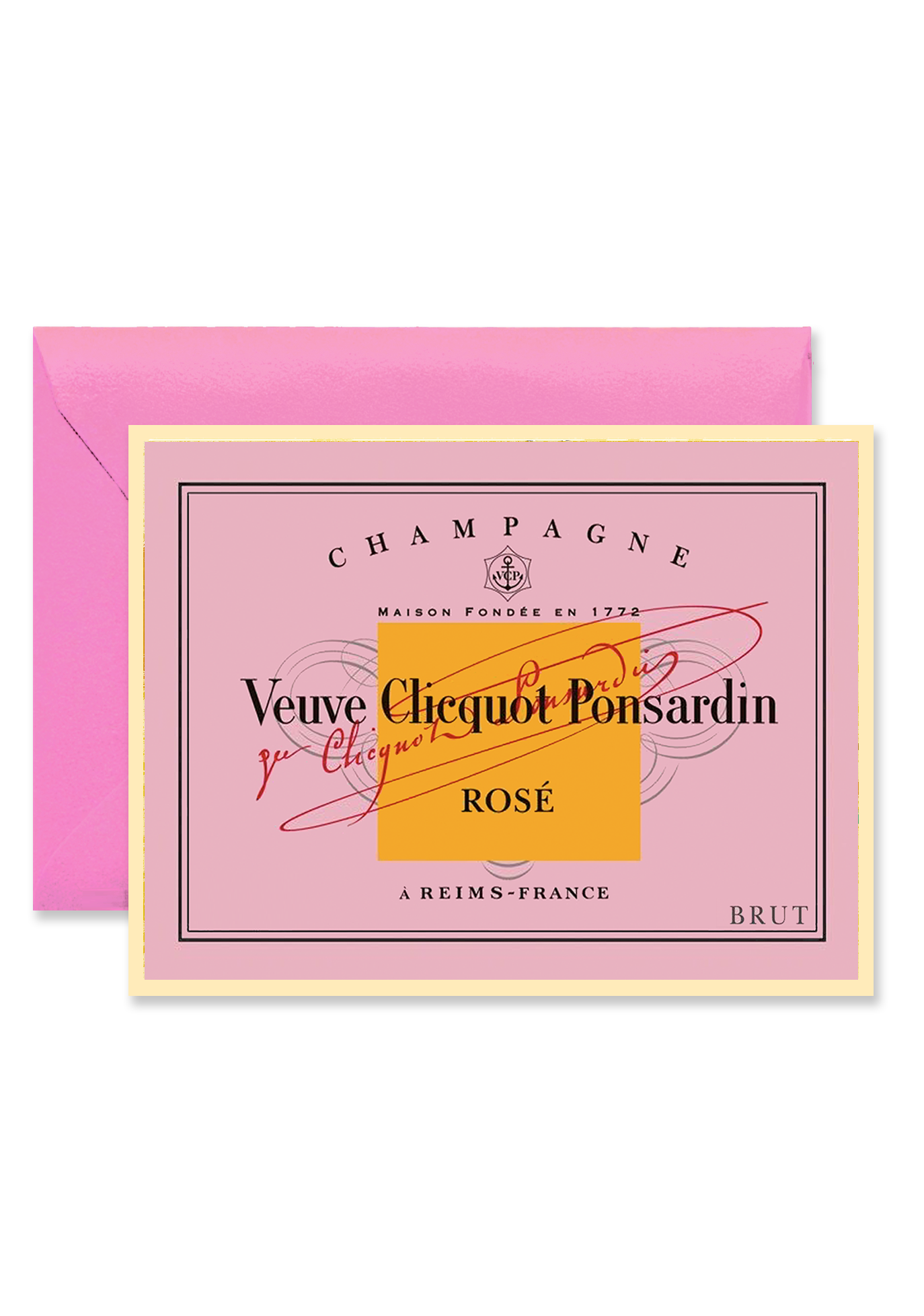 Veuve Clicquot Rose Blank A7 Greeting Card - Bensgarden.com