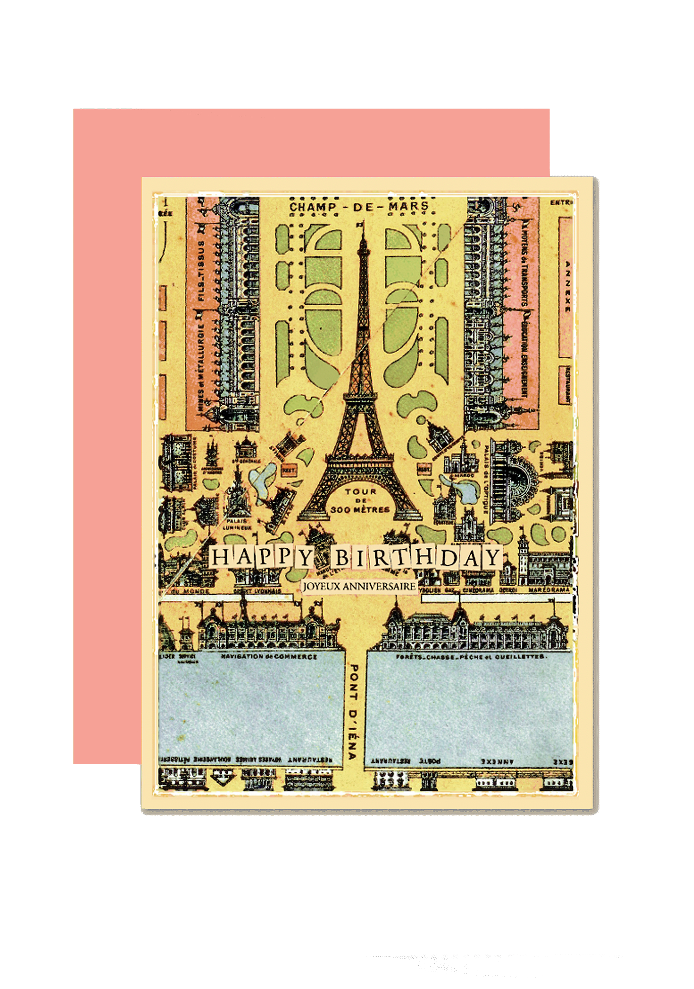 Happy Anniversary Eiffel Tower Folded Greeting Card