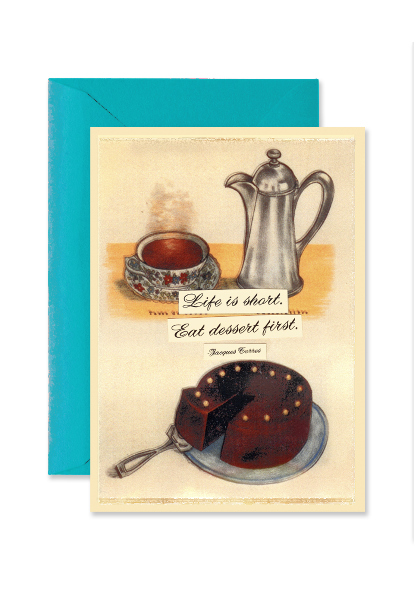 Eat Dessert First Blank A7 Greeting Card