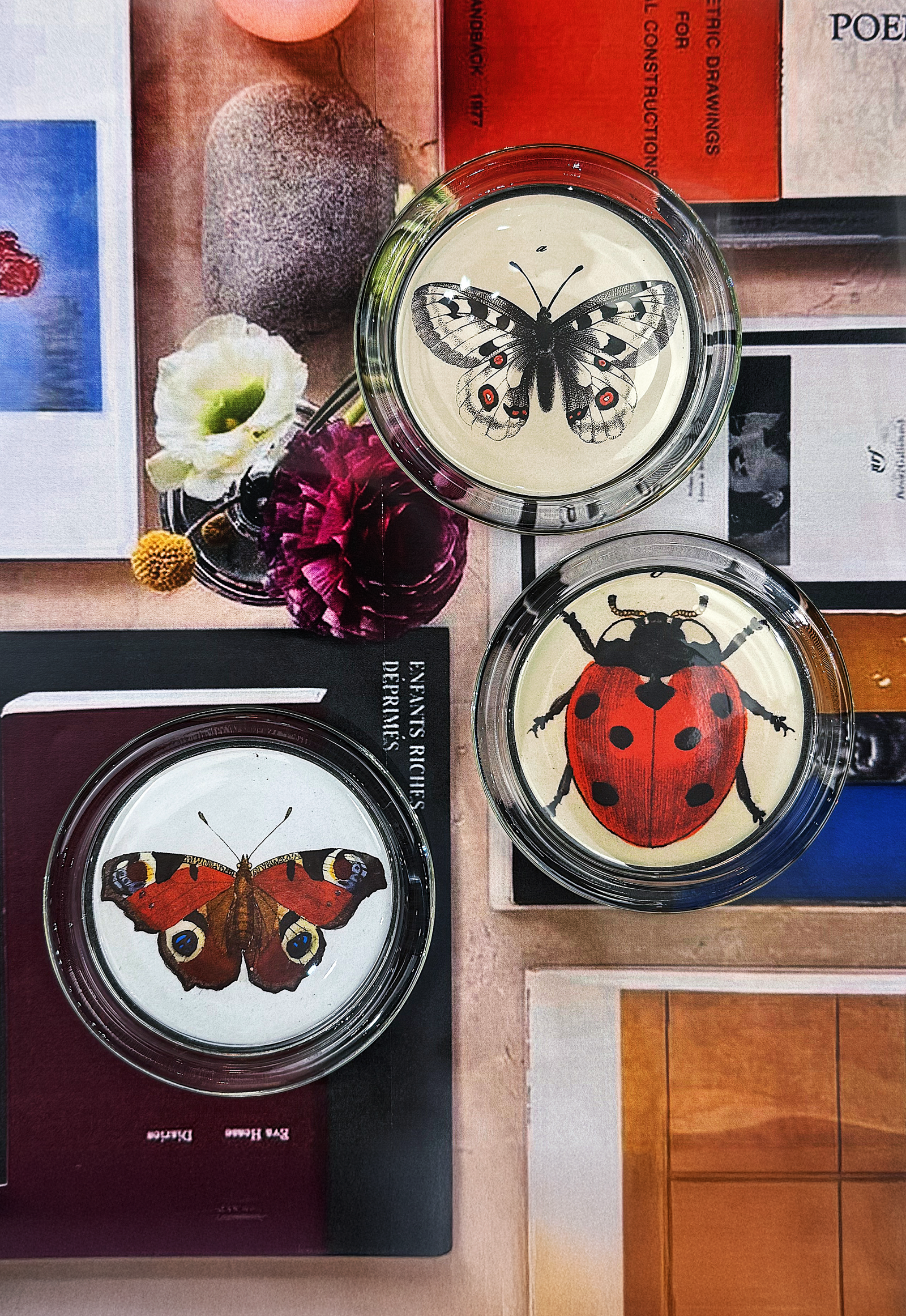 Woodland Butterfly 4" Round Glass Coaster