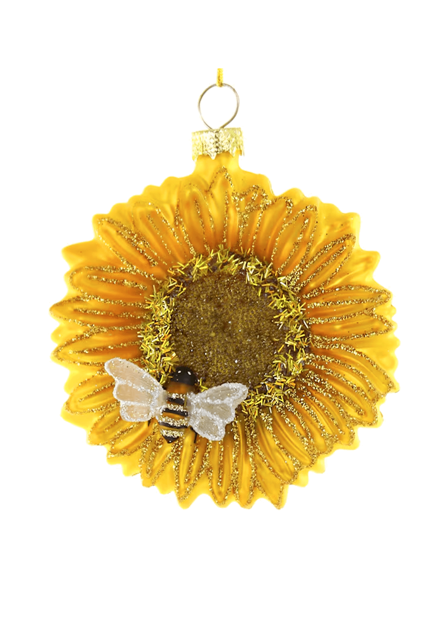 Sunflower with Bee Christmas Ornament