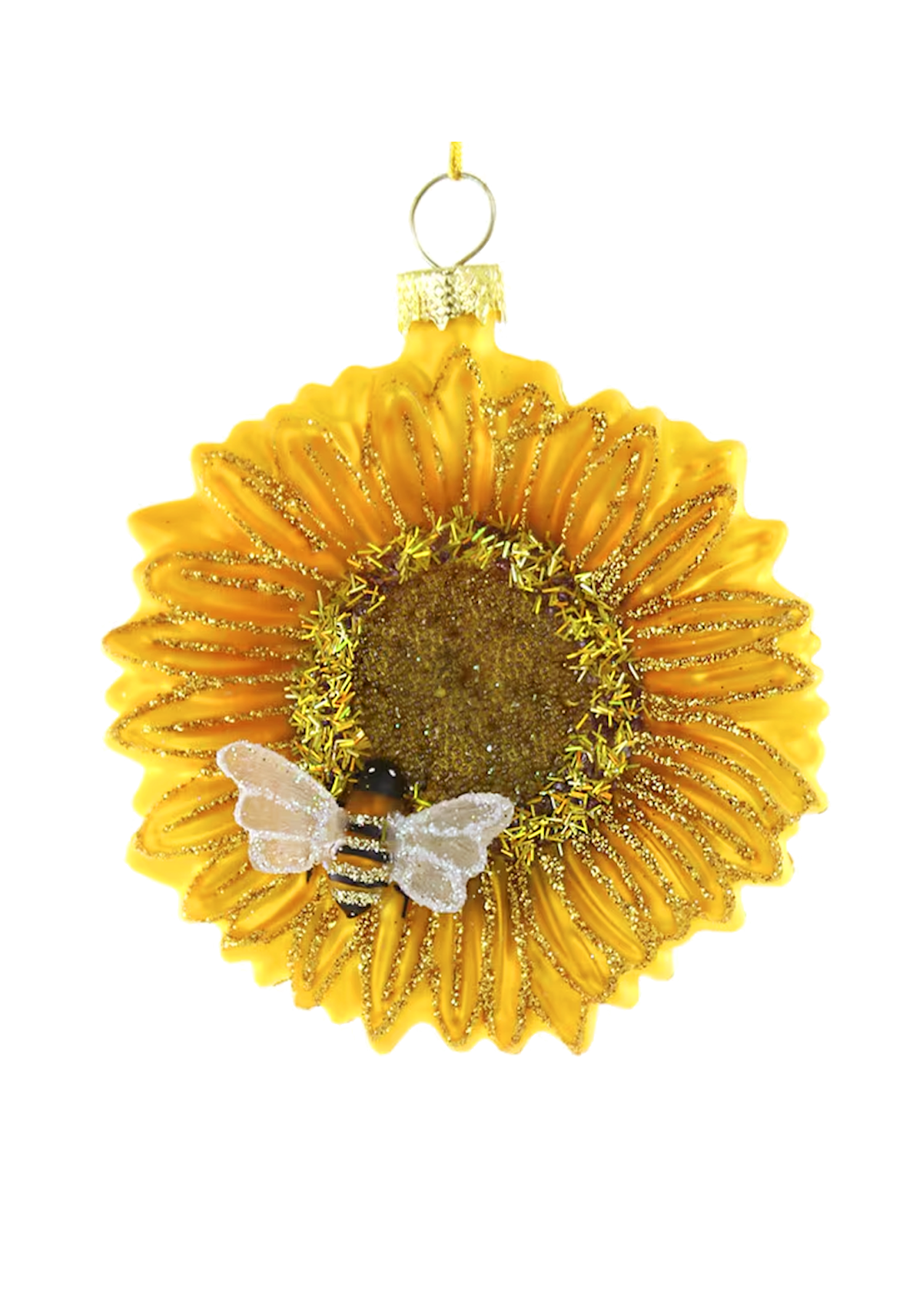 Sunflower with Bee Christmas Ornament