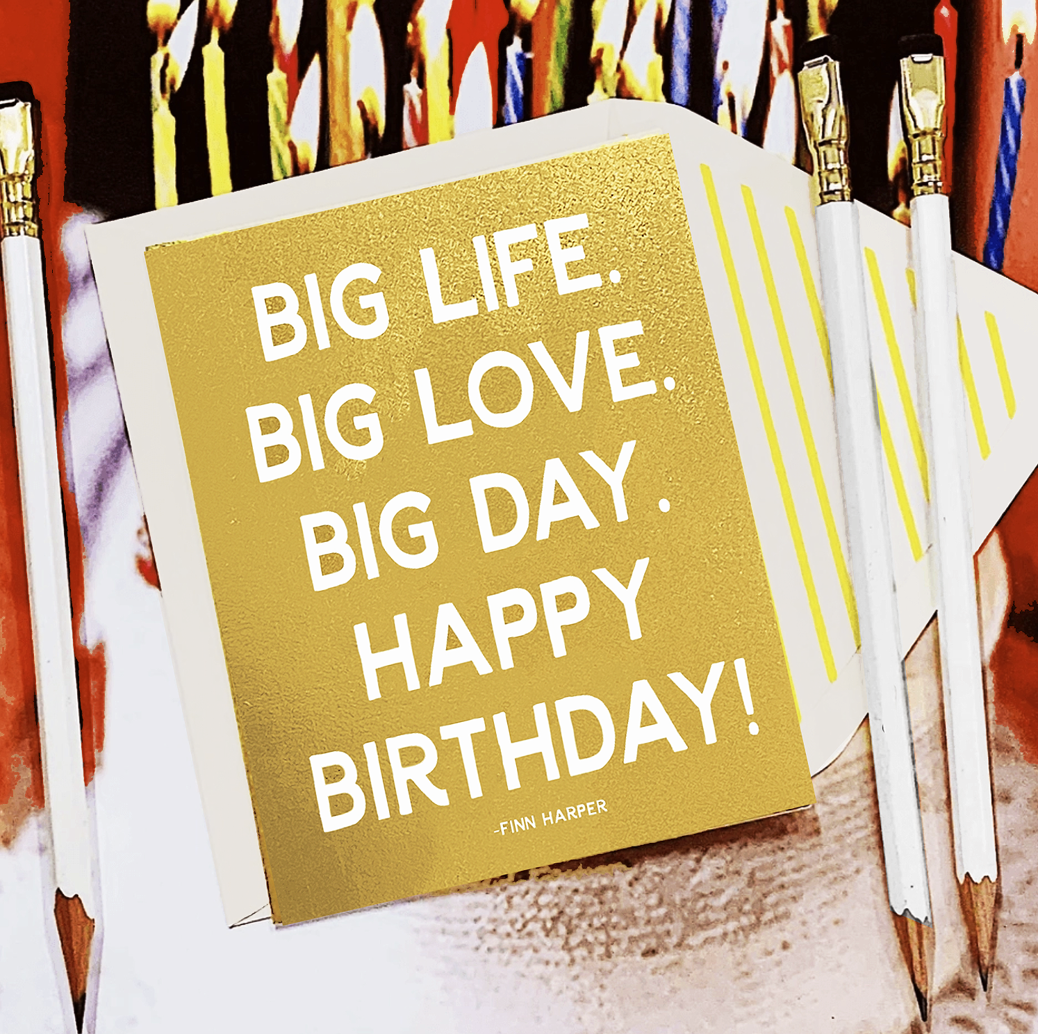 Bensgarden.com | Big Life. Big Love. Big Day. Happy Birthday. Greeting Card, Single Folded Card - Ben's Garden. Made in New York City.