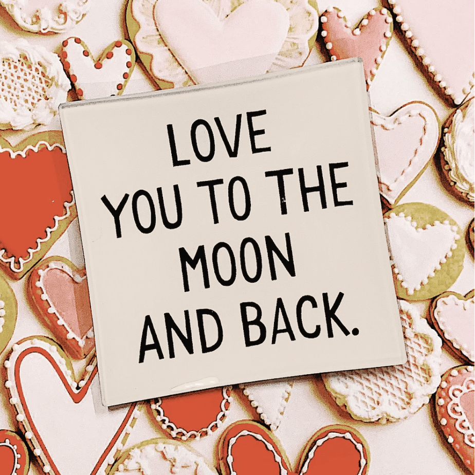 Love You To The Moon Decoupage Glass Tray