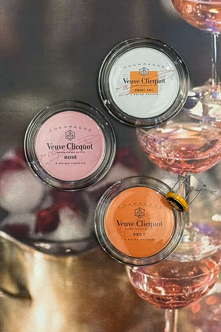 Veuve Clicquot Rose 4" Round Glass Coaster