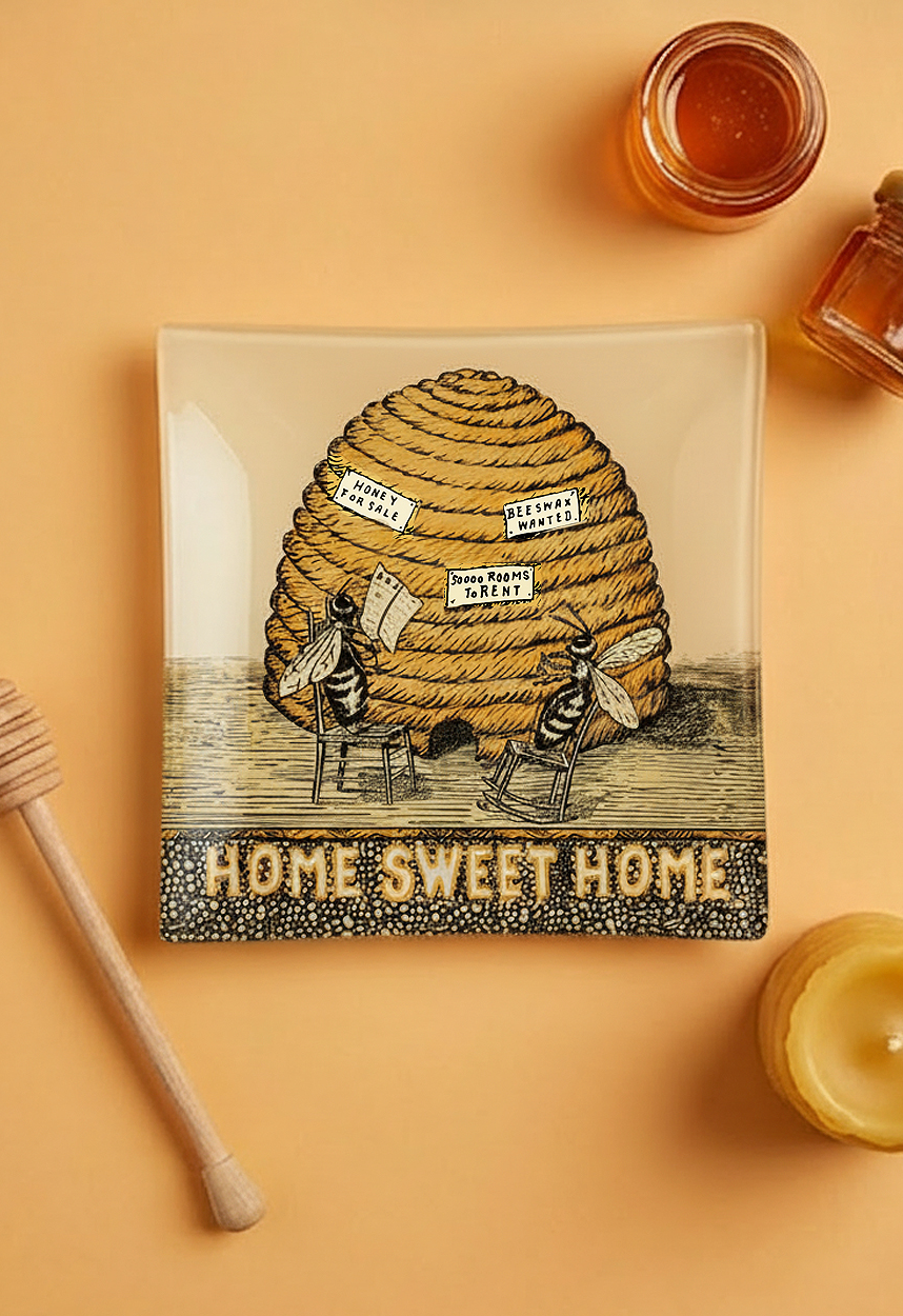 Hive & Hearth Golden Beehive Apiary Decoupage Tray