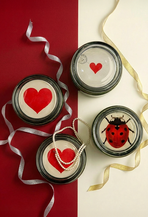 French Heart Envelope 4" Round Glass Coaster