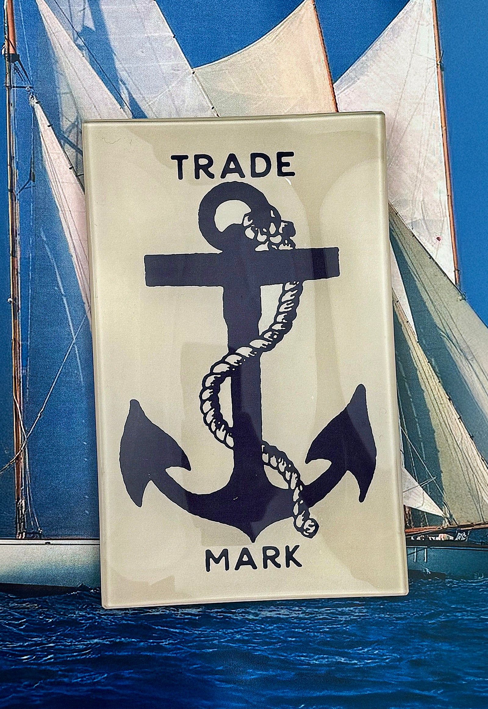 Shipman's Anchor Decoupage Glass Tray