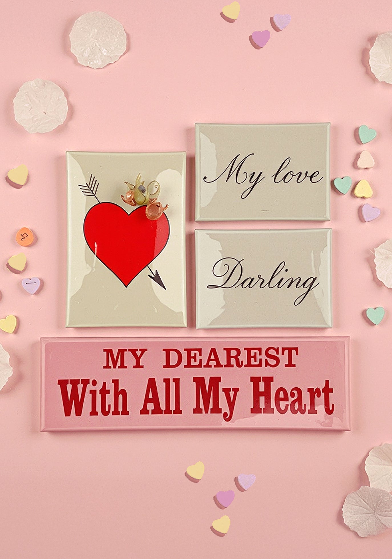 My Dearest With All My Heart Decoupage Glass Tray