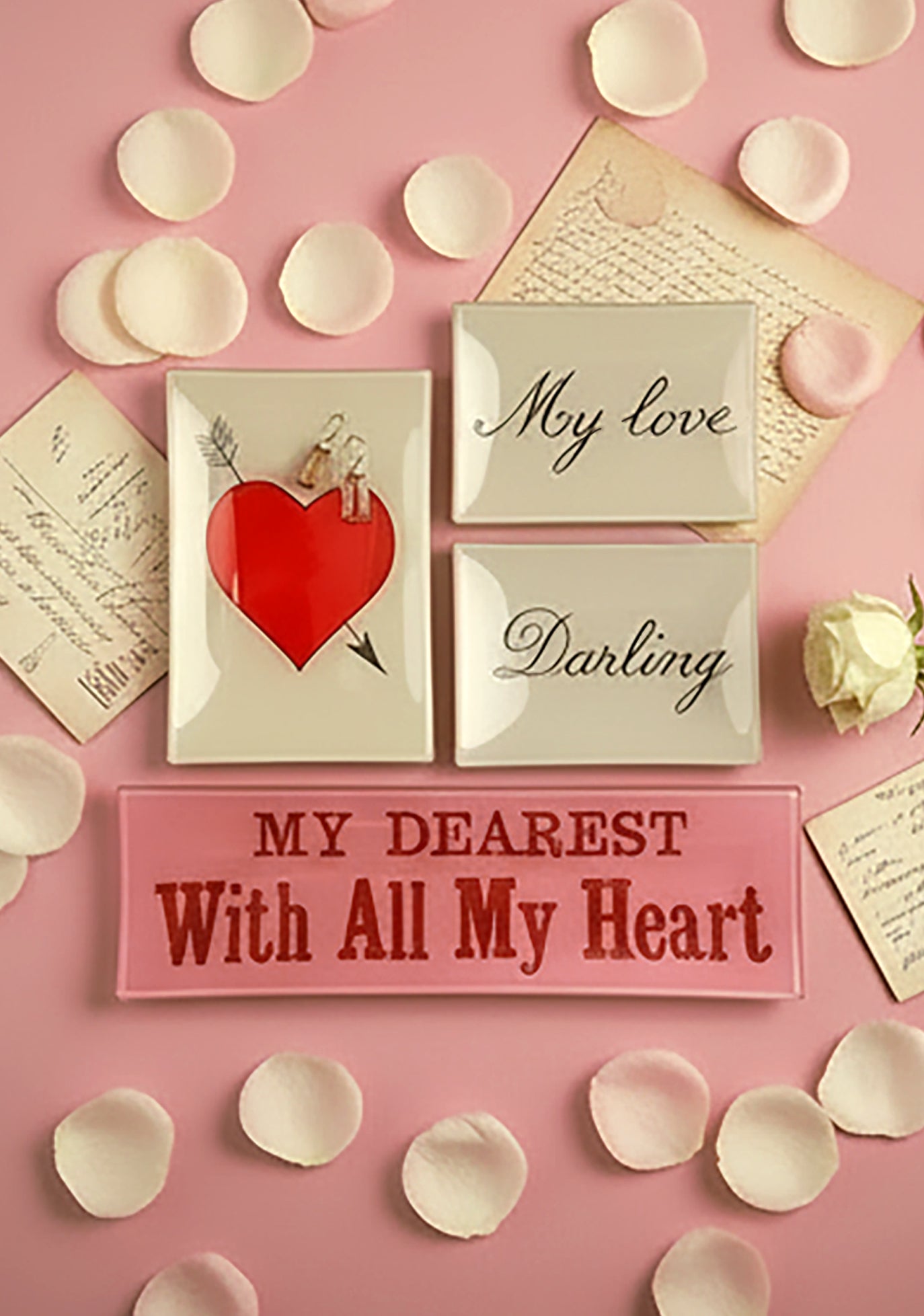 My Love Spencer Cursive Decoupage Glass Tray - Bensgarden.com