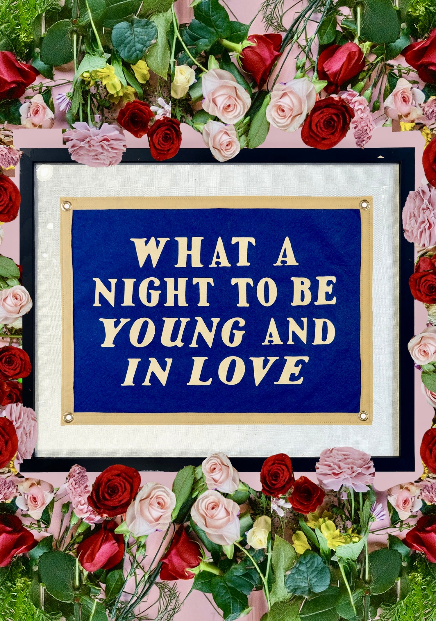 Handcrafted What A Night To Be In Love Cut-And-Sewn Wool Felt Flag