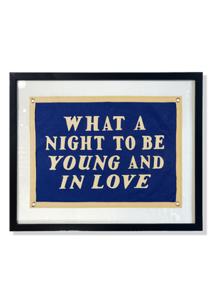 Handcrafted What A Night To Be In Love Cut-And-Sewn Wool Felt Flag