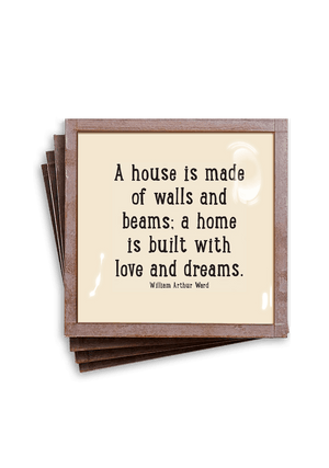 A House Is Made Of Walls Copper & Glass Coasters, Set of 4 - Bensgarden.com