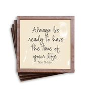 Always Be Ready Copper & Glass Coasters, Set of 4 - Bensgarden.com