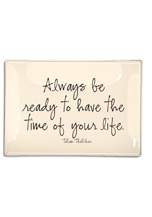 Always Be Ready Decoupage Glass Tray - Bensgarden.com