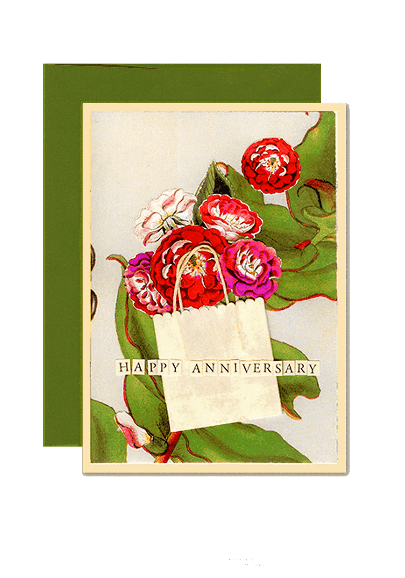 Anniversary Roses Folded Greeting Card - Bensgarden.com