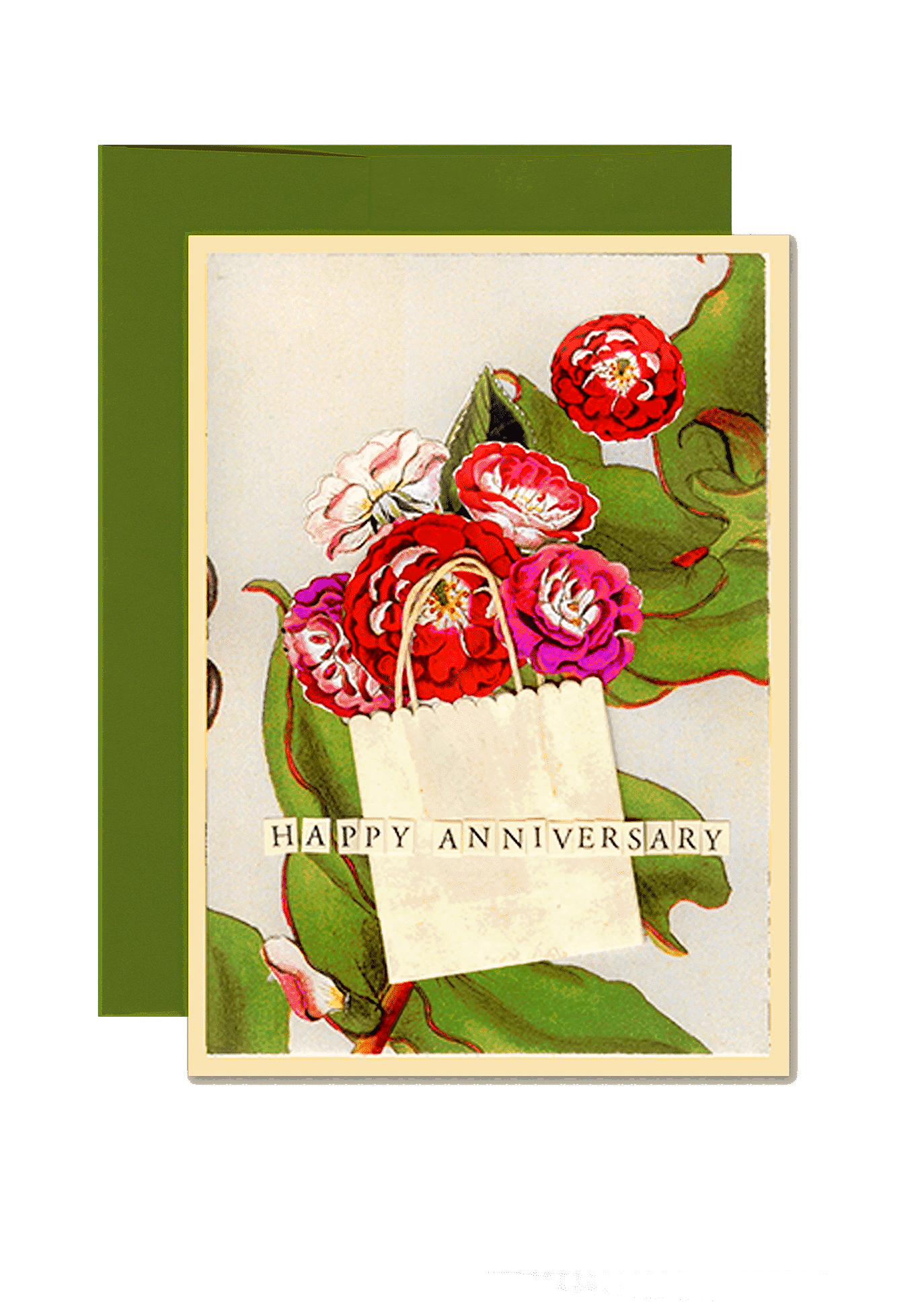 Bensgarden.com | Anniversary Roses Folded Greeting Card - Ben's Garden. Made in New York City.