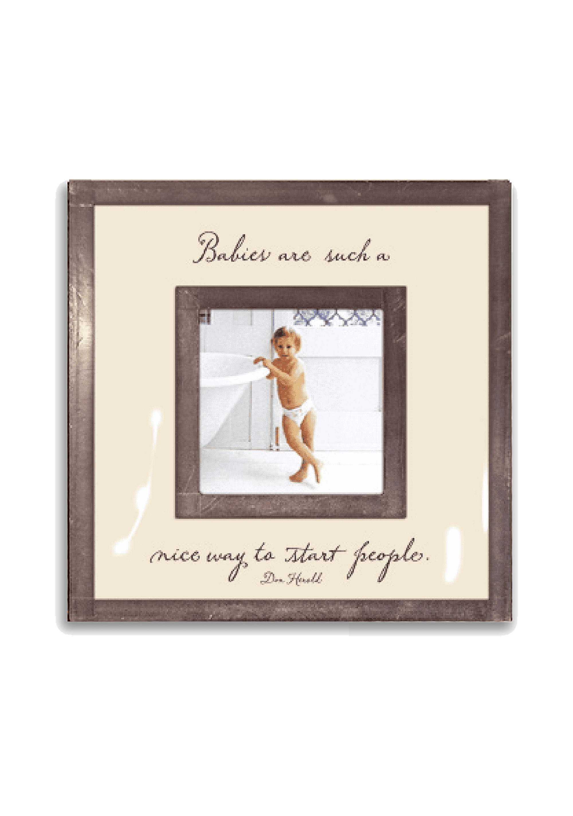 Babies Are Such Nice Ways 3"x 3" Copper & Glass Photo Frame - Bensgarden.com