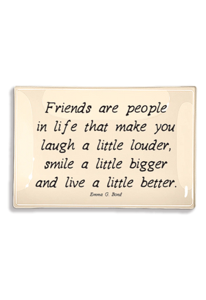 Friends Are People In Life Decoupage Glass Tray