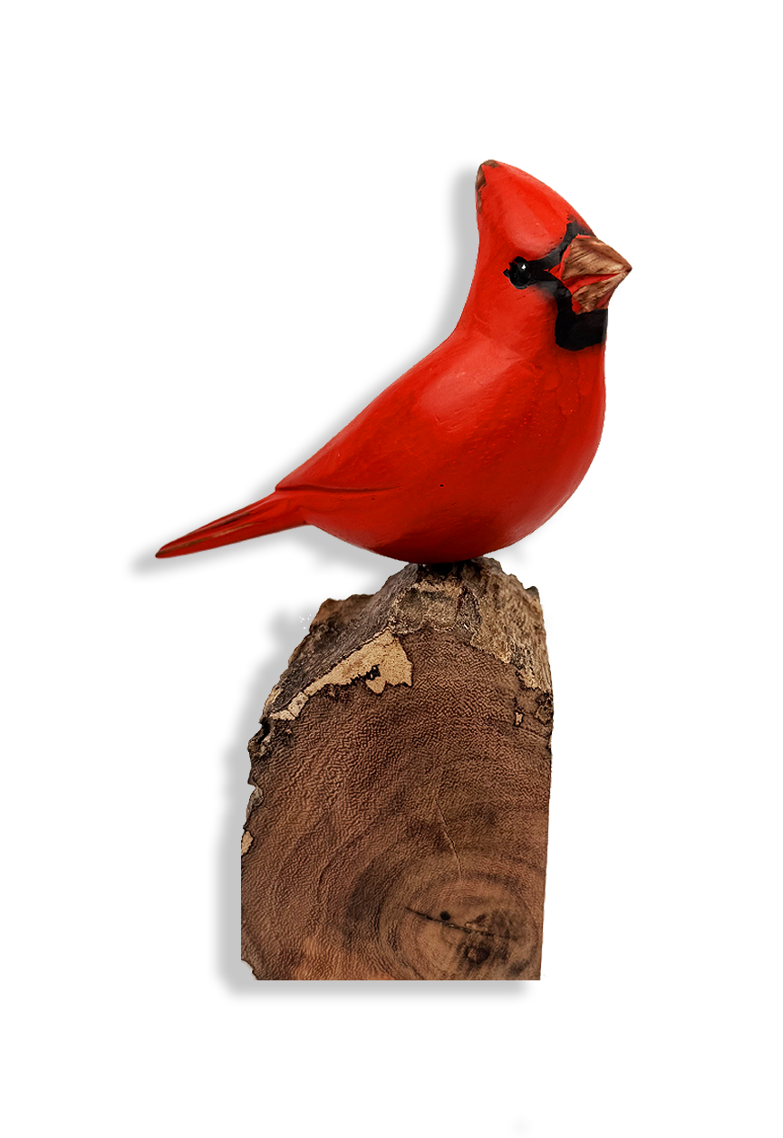 Hand Carved Wooden Cardinal- from England