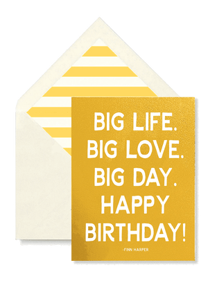 Big Life. Big Love. Big Day. Happy Birthday. Greeting Card, Single Folded Card - Bensgarden.com