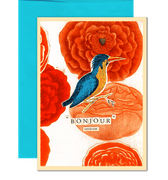 Bonjour Bluebird Folded Greeting Card - Bensgarden.com