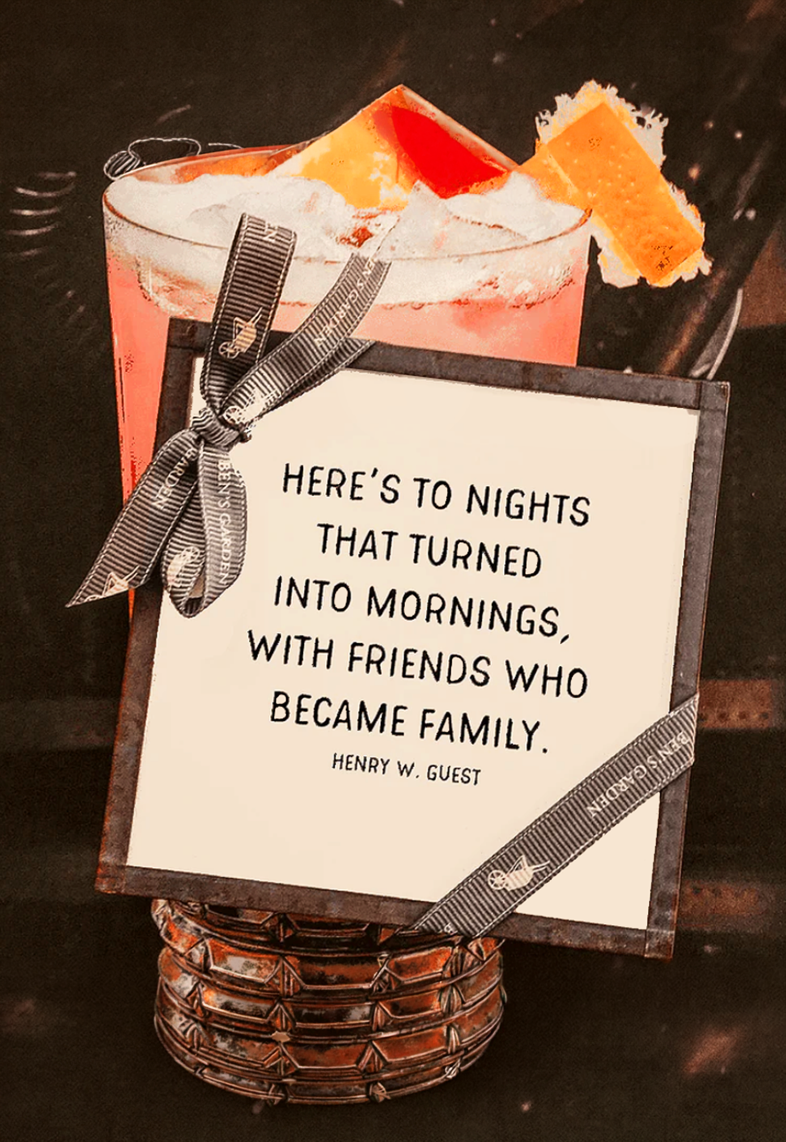 Here's To Nights That Copper & Glass Coasters, Set of 4