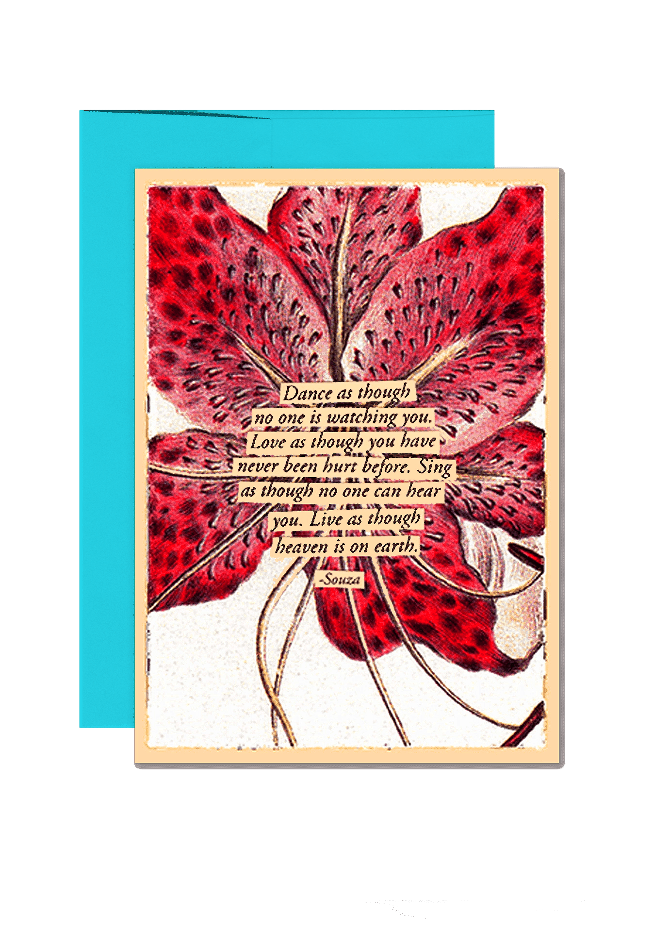 Dance As Though Stargazer Lily Folded Note Card - Bensgarden.com