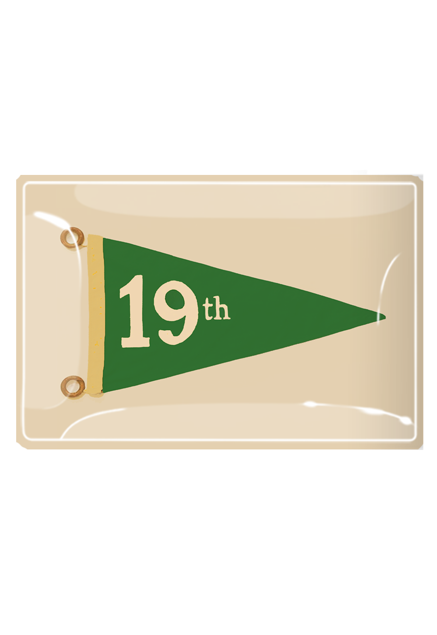 Hole No. 19 Golf Decoupage Glass Tray