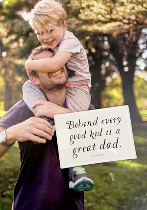 Behind Every Good Kid Is A Great Dad Decoupage Glass Tray