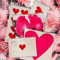 French Envelope With Heart Decoupage Glass Tray - Bensgarden.com