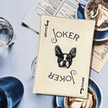 Frenchie Joker Playing Card Decoupage Glass Tray - Bensgarden.com