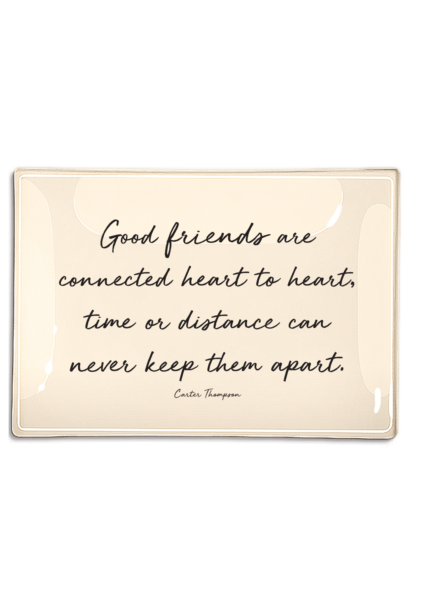 Good Friends Are Connected Heart To Heart Decoupage Glass Tray - Bensgarden.com