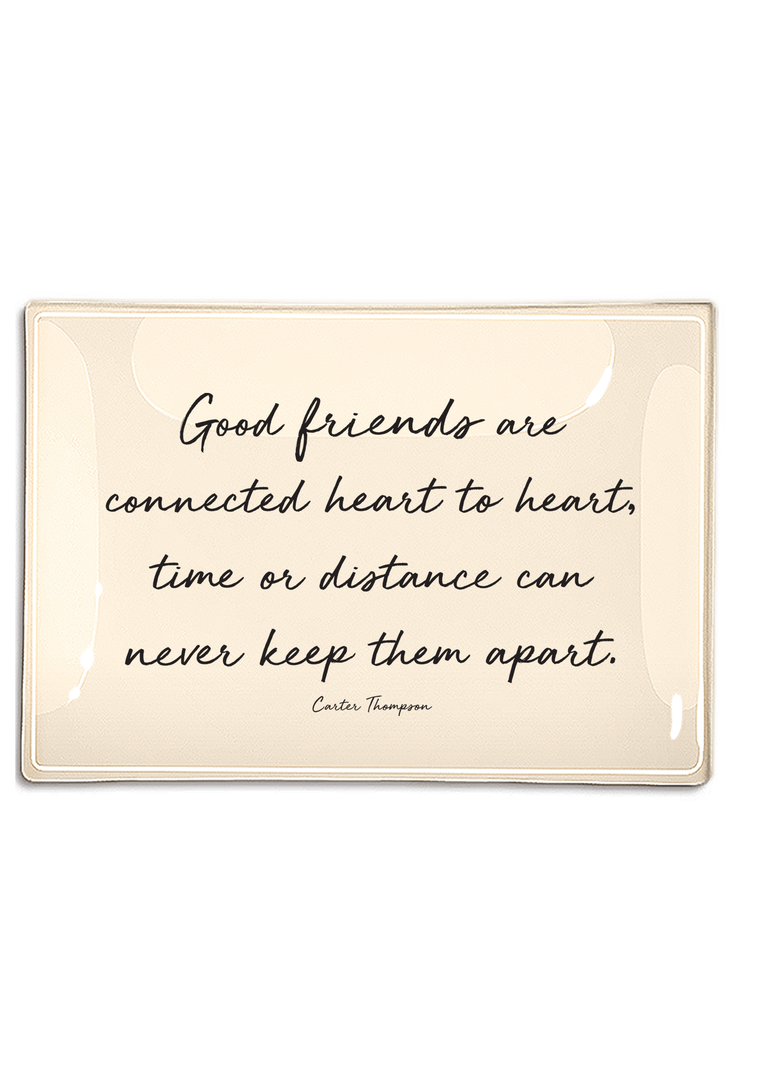 Good Friends Are Connected Heart To Heart Decoupage Glass Tray - Bensgarden.com