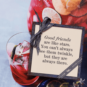 Good Friends Are Like Stars Copper & Glass Coasters, Set of 4 - Bensgarden.com