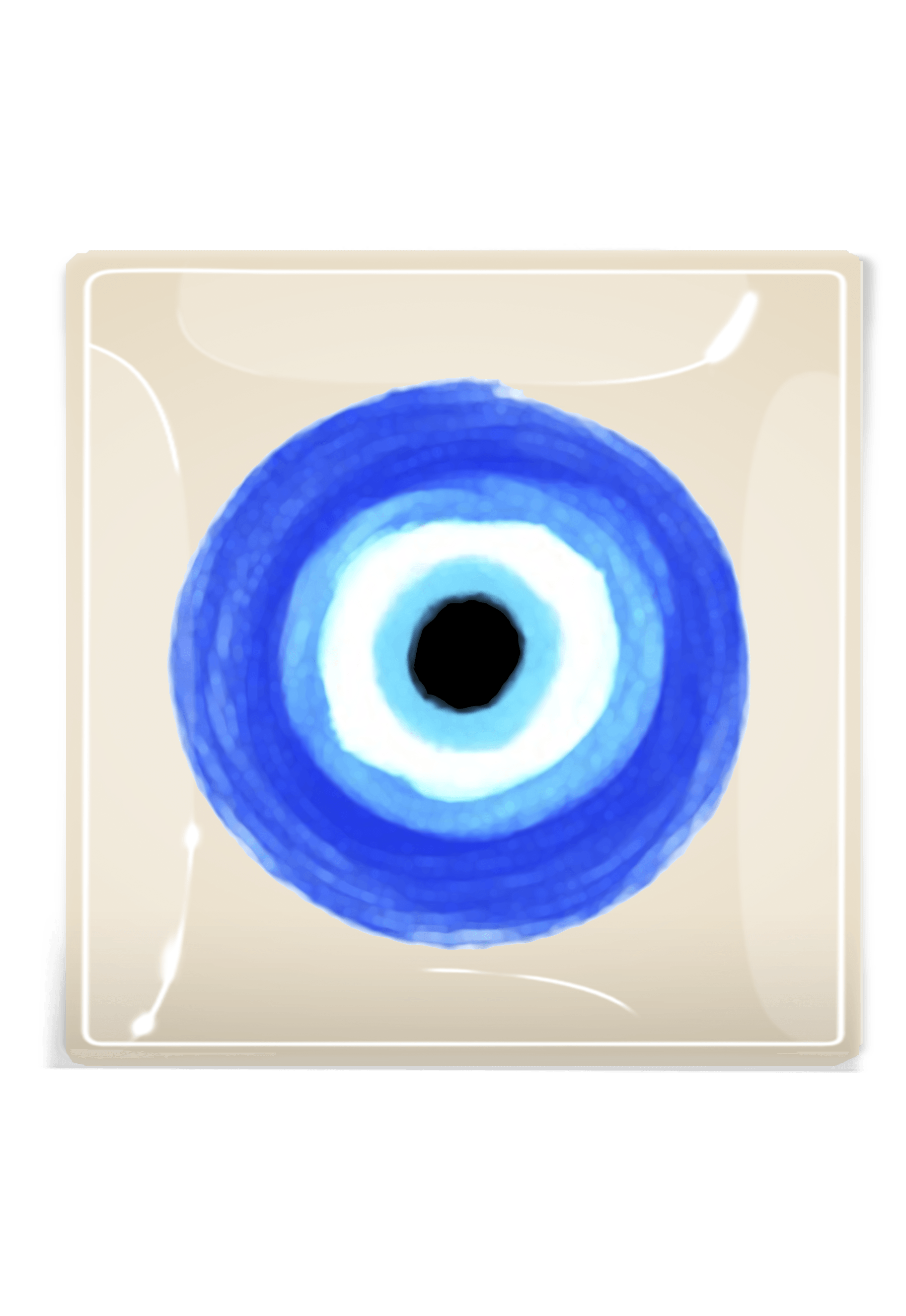 Good Luck Blue Eye Decoupage Glass Tray - Bensgarden.com