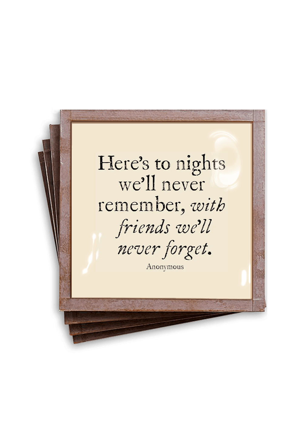 Here's To Nights Copper & Glass Coasters, Set of 4 - Bensgarden.com