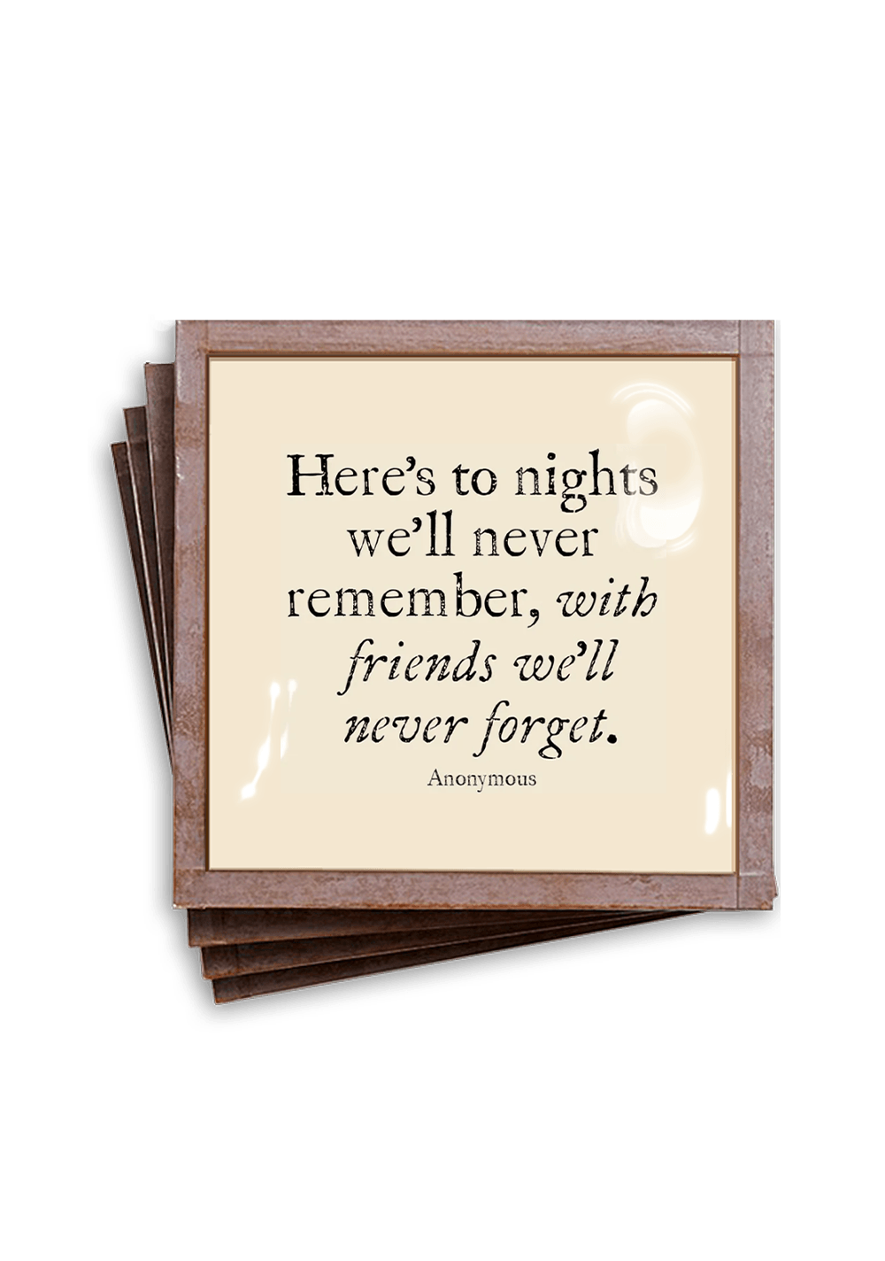 Here's To Nights Copper & Glass Coasters, Set of 4 - Bensgarden.com